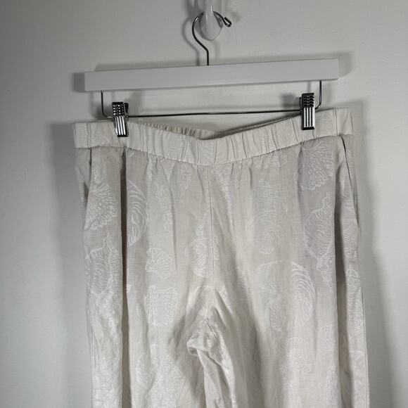 Lilly Pulitzer Daylen Linen Palazzo Pants White Seashell 31" Preppy Womens Med - Picture 4 of 9